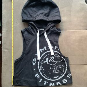 Gymshark women’s muscle tank legacy fitness sleeveless hoodie